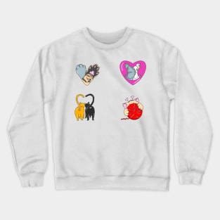 Adorable Valentine's Day Cats | Love Cute Kitty Love Heartwarming Cat themed Gift Crewneck Sweatshirt